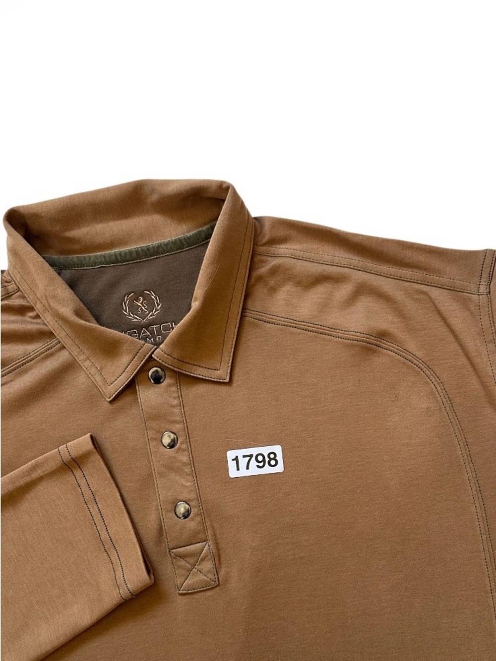Bugatchi Brown Men's Polo Shirt Lo g Skeeves Men’s XL